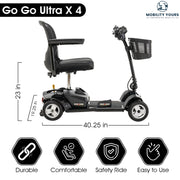 Pride Go Go Ultra X 4-Wheel Mobility Scooter | Free Accessories