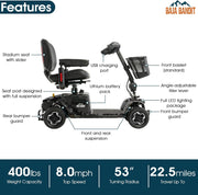 Pride Baja Bandit Mobility Scooter with Cargo Trailer | Extended Warranty