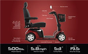 Pride Maxima 4-Wheel Bariatric Mobility Scooter | 500 lb Capacity I Free Accessories