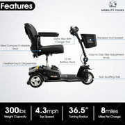 Pride Go Go Ultra X 3-Wheel Mobility Scooter | Free Accessories + Extended Warranty