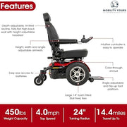 Pride Mobility Jazzy Elite HD | 450 lb Power Wheelchair + Free Accessories