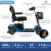 Pride Revo 2.0 4-Wheel Mobility Scooter | Free Accessories + Warranty