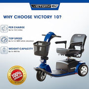 Pride Victory 10 3-Wheel Mobility Scooter | Free Accessories Included
