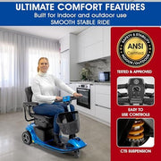 Pride Revo 2.0 3-Wheel Mobility Scooter | Free Accessories + Extended Warranty