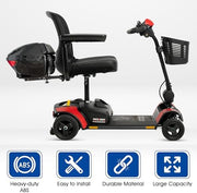 Mobility Yours Rear Storage Pod, Universal Fit for Power Scooters and Wheelchairs, Lockable with Keys, Safety Reflectors, Black