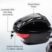 Mobility Yours Rear Storage Pod, Universal Fit for Power Scooters and Wheelchairs, Lockable with Keys, Safety Reflectors, Black