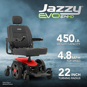 Pride Jazzy EVO 614 HD Power Wheelchair + Free Accessories I Extended Warranty