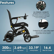 Pride Jazzy Ultra Light Power Wheelchair | Free Accessories + Extended Warranty