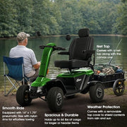 Pride Baja Wrangler 2 Mobility Scooter with Cargo Trailer | Extended Warranty