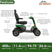 Pride Baja Wrangler 2 Mobility Scooter with Cargo Trailer | Extended Warranty