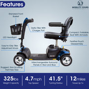 Pride Go Go Sport 4-Wheel Mobility Scooter ᐩ Free Accessories