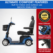 Pride Maxima 4-Wheel Bariatric Mobility Scooter | 500 lb Capacity I Free Accessories