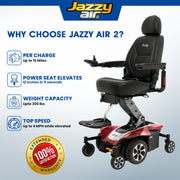 Pride Jazzy Air 2 Power Wheelchair | Free Accessories + Extended Warranty