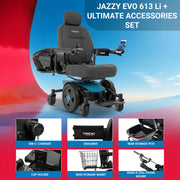 Pride Mobility Jazzy EVO 613 Li Power Wheelchair + Accessory Kit I Extended Warranty